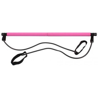 Pilates Sticks posilovací tyč s gumou růžová varianta 38471