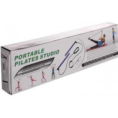 Pilates Sticks posilovací tyč s gumou fialová varianta 38470