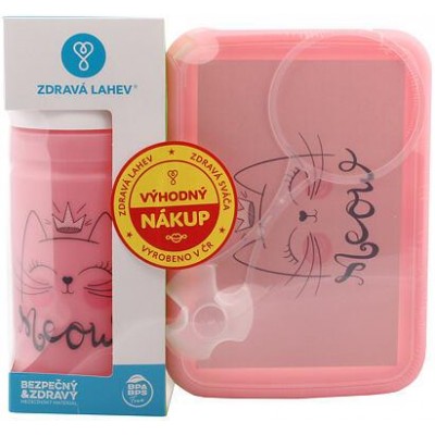 Mňau láhev a svačinový box varianta 40485