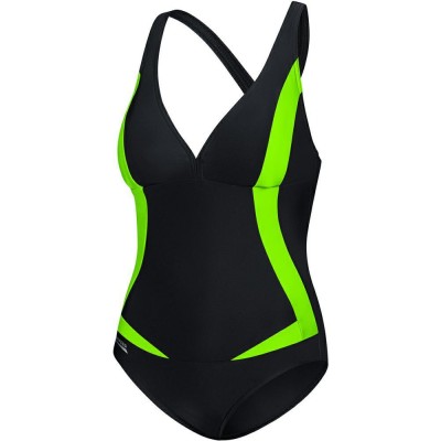 GRETA Women’s one-piece swimsuit AQUA SPEED – 01 Black/green